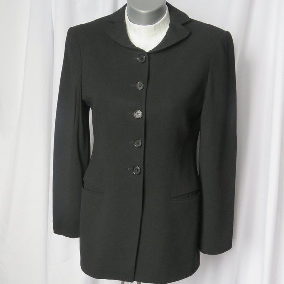 Vintage Giorgio Armani Label Womens Blazer Black - Picture 1 of 11
